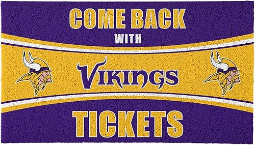 Team Sports America NFL Minnesota Vikings  Entrada interior y exterior  28 x 16 pulgadas  Parte trasera antideslizante  Tapetes de bienvenida  Patas