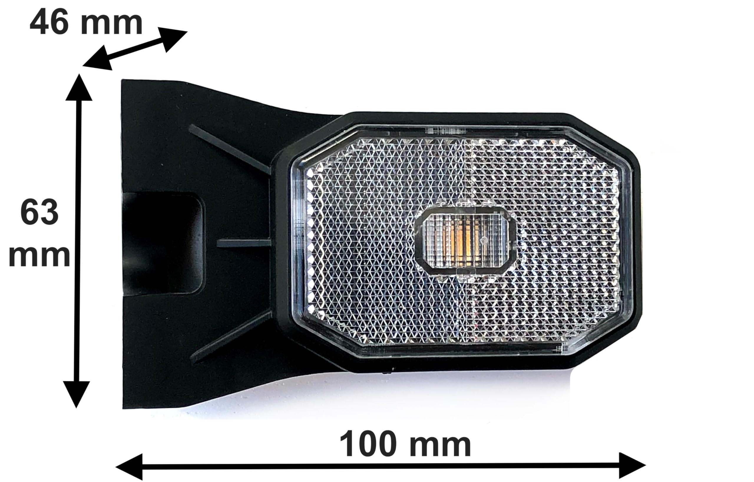 2x LED Umrissleuchte mit Reflektor – 12V/24V Begrenzungsleuchte für Anhänger, LKW, Wohnwagen, Trailer – E9 zugelassen, stoßfest, 5 Varianten (Weiß + Winkelhalter + Schnellanschluss Typ QS075)