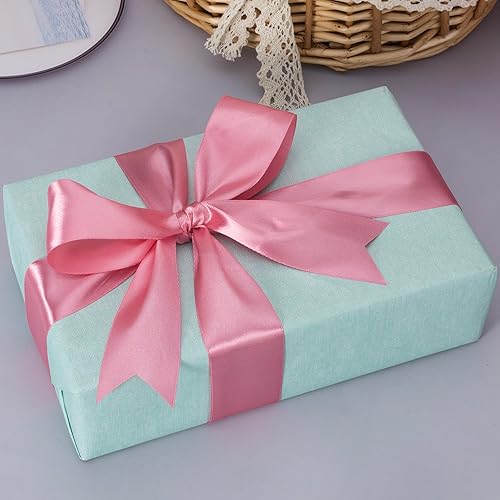 Vista 93 de Cinta de satén sólido azul real de 1 pulgada, cinta de tela artesanal de 50 yardas para envolver regalos, ramos florales, decoración de fiesta