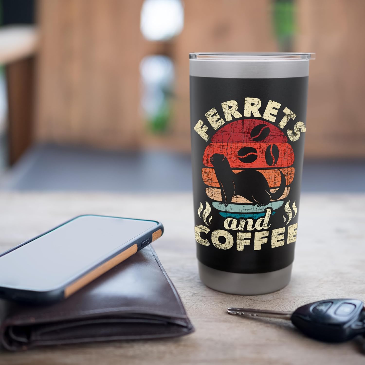 Ferrets And Coffee - Ferret Owner Animal Lover Stainless Steel Insulated Tumbler - Image 7