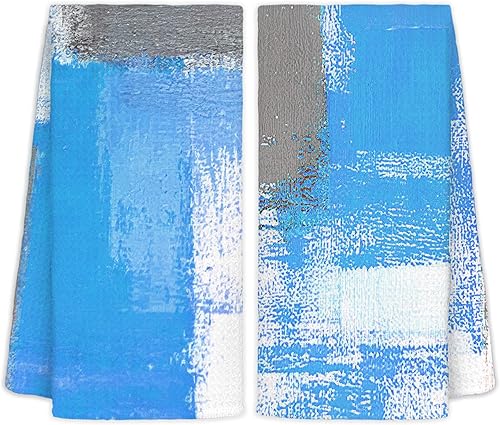 Miniatura 8 de Juego de 2 toallas de cocina abstractas con diseño floral bohemio, toallas de mano para platos con diseño floral retro groovy de los años 70 para