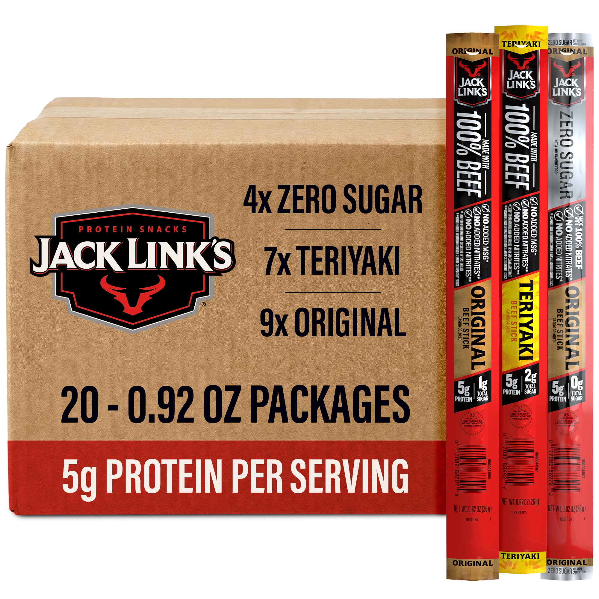 Jack Link's Beef Jerky Sticks Variety Pack - (20 Pack) 0.92 oz