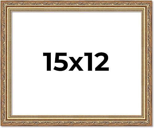 Vista 185 de Poster Palooza Marco de fotos de madera tradicional dorado antiguo de 6 x 18 pulgadas con plexiglás acrílico UV, respaldo de tablero de espuma