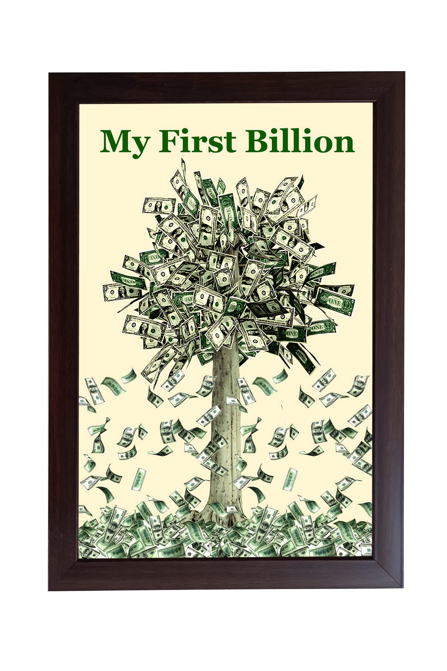 EVAN Kalpavriksha Money Tree, My First Billion Photo Frame, Painting Wealth Gainer Fast money Abundance,14 X 10 Inches for Office & Home.