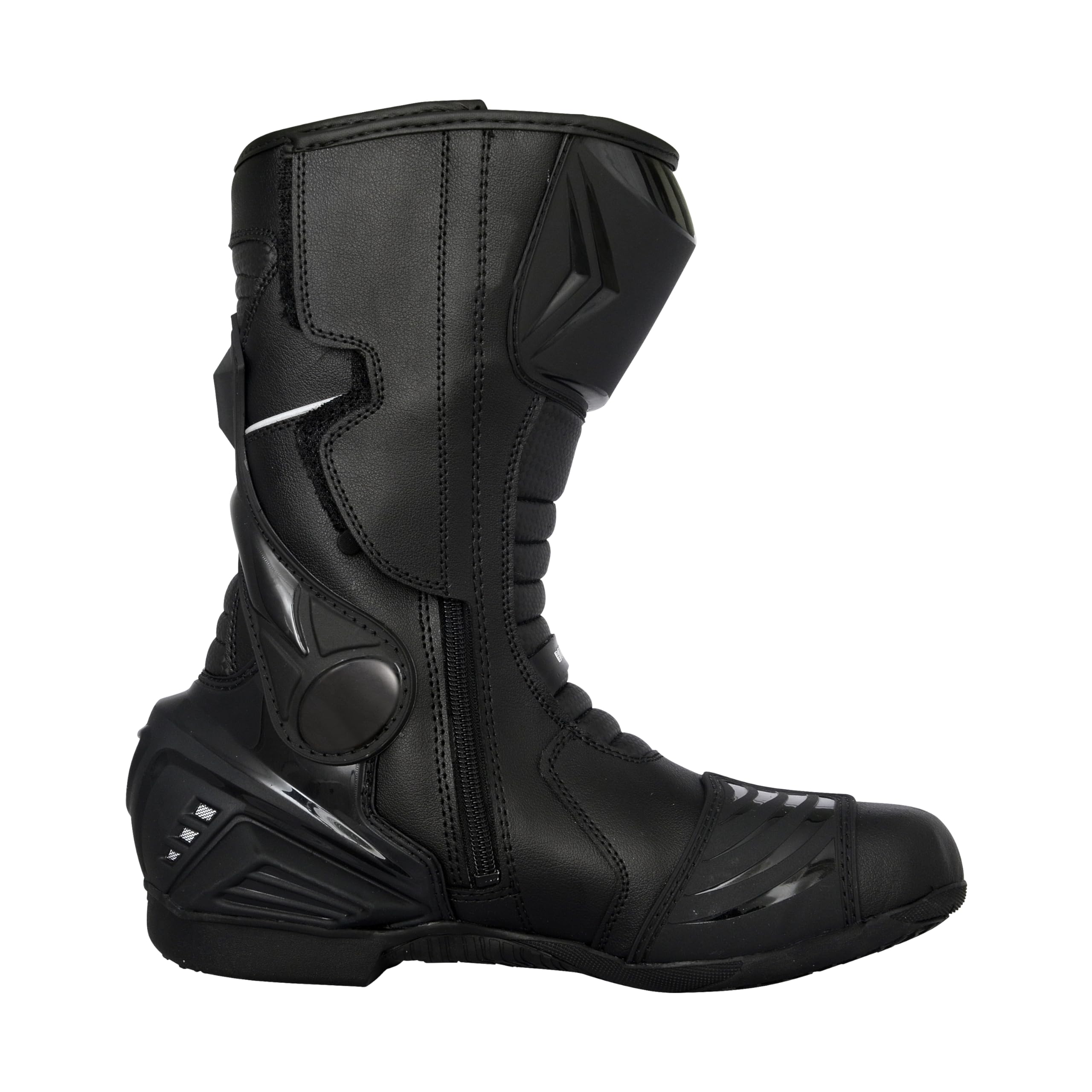 Bohmberg Botas de moto para hombre, deportivas, de piel, estables,protectores reforzados integrados, con protección en los tobillos, ergonómicas, botas moteras, biker, motorista - 42