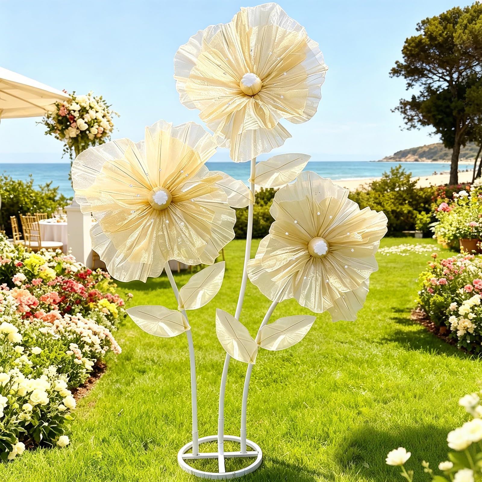 Fleurs géantes artificielles haut de gamme en soie de 1,5 m pour vitrine et fête