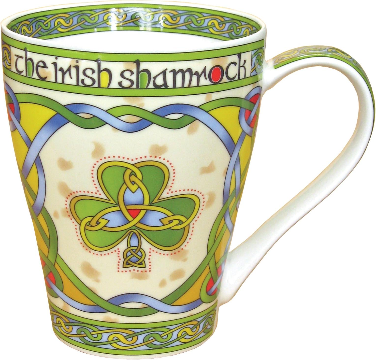 Royal Tara Irish Weave Bone China Mug Collection With Shamrock Ring Print