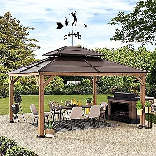 Miniatura 5 de Veleta de metal para exteriores, veleta de acero inoxidable con techo de montaje para exteriores, granja, patio, jardín, glorieta, indicador de