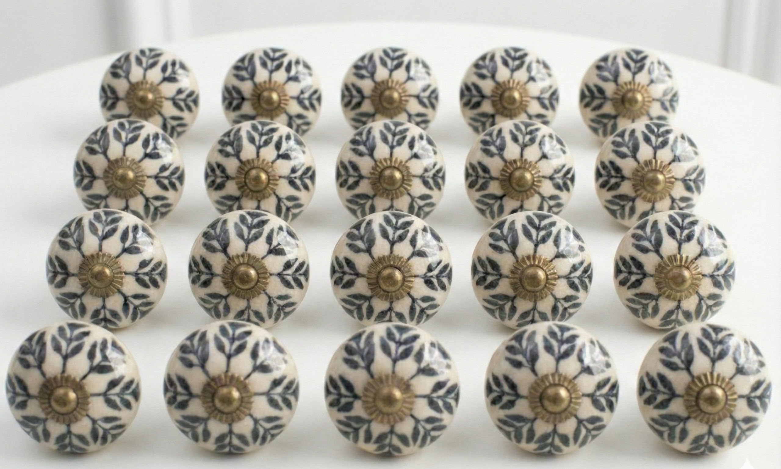 ARTISNO Ceramic Knobs Black and White Set of 20 for Kitchen Cabinets Bathroom Cupboards Dresser Drawers Chest Handmade Knobs and Pulls (matt Black) โ image 1