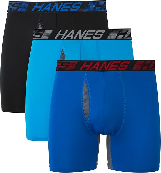 Hanes Men's XTemp Utility Pocket Boxer Briefs Pack, Total Support
