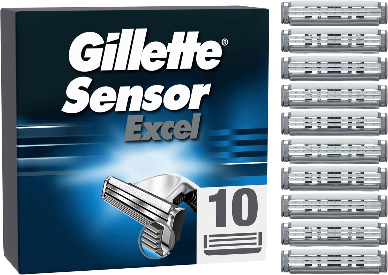 Gillette Sensor Excel საპარსი პირები, 10 ცალი