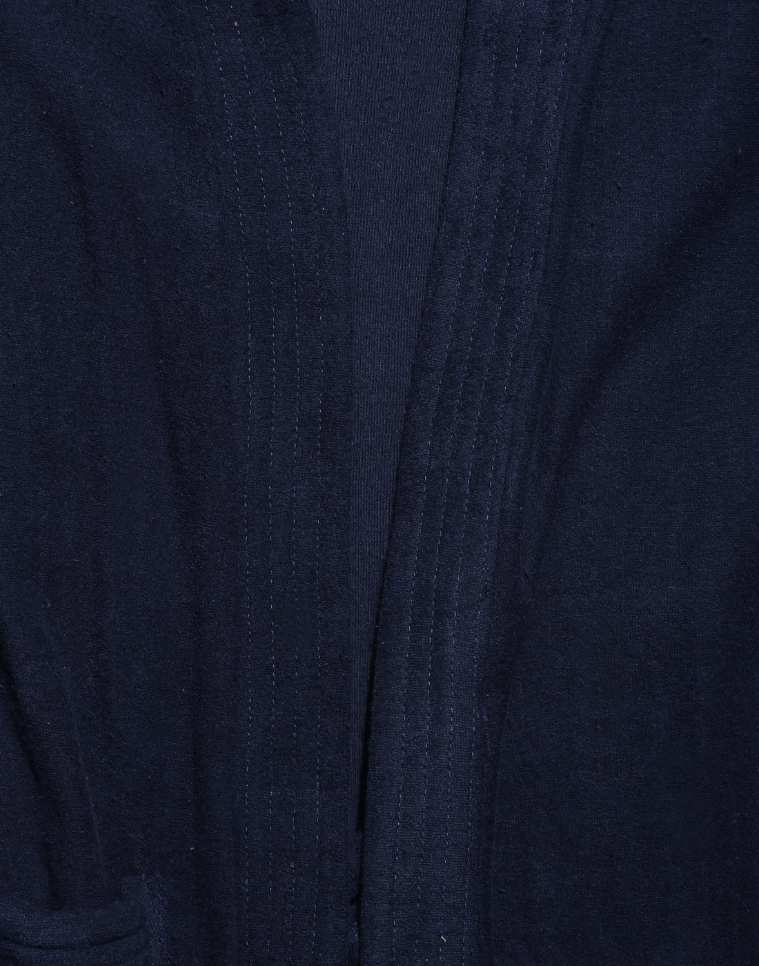 SAND DUNE Men's and Women's Terry Cotton Full Sleeve Knee Length with Pocket and Waist Belt Plain Bathrobe Gown (Navy Blue, Large) 3