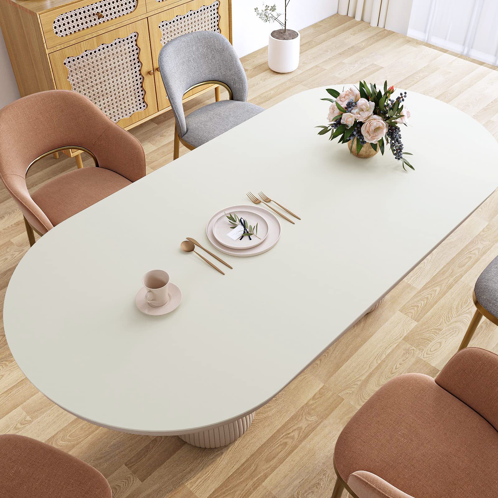 VaryPaper Selbstklebende Tapete Beige Modern 81cmx900cm Dekofolie Möbelfolie Beige Matt Klebefolie Arbeitsplatte Küche Wandtapete Wohnzimmer Schlafzimmer Klebefolie Schrank Kommode Tischfolie
