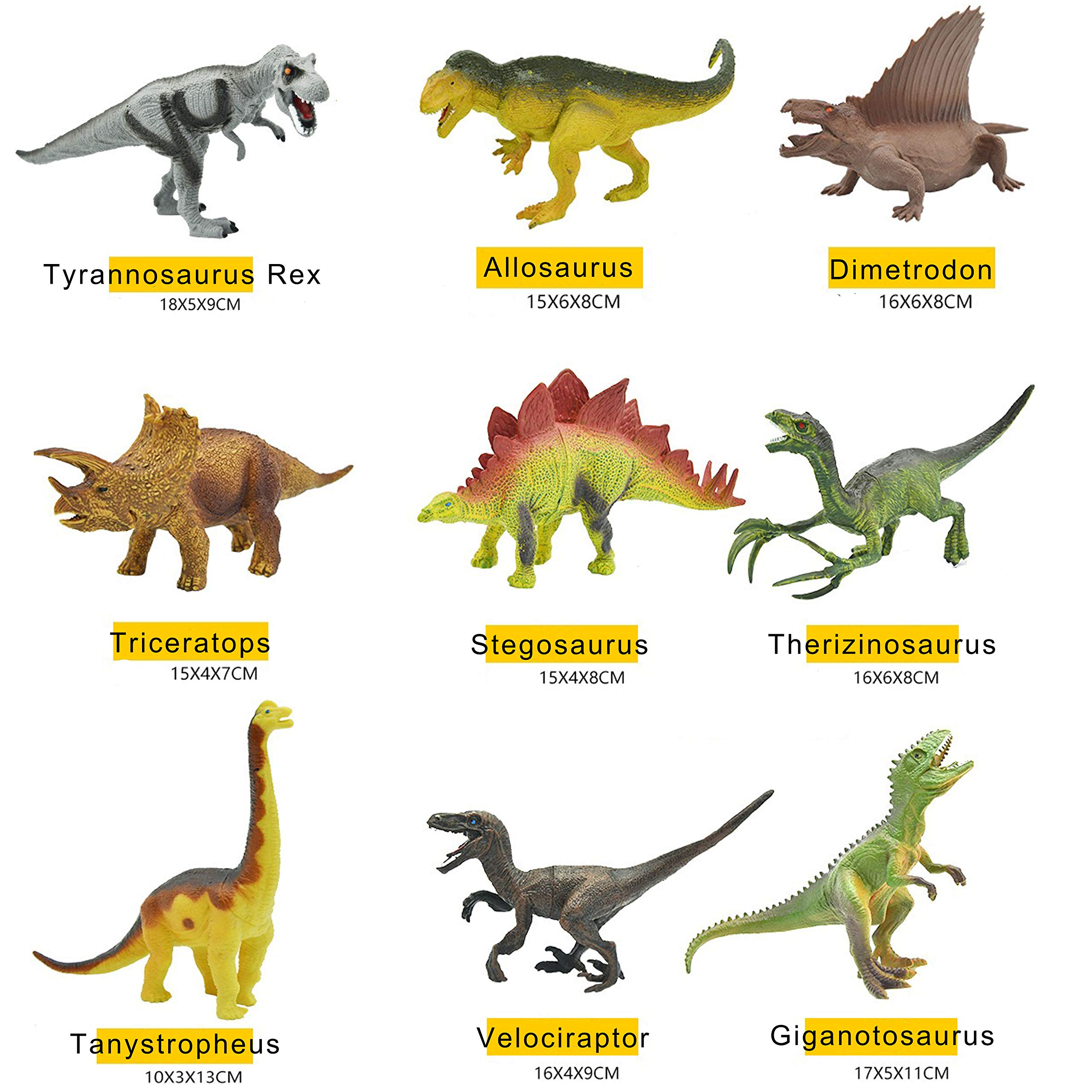 Buy 9PCS Large Dinosaur Toys with Activity Play Mat & 2 Trees to Create A Dino World Realistic
