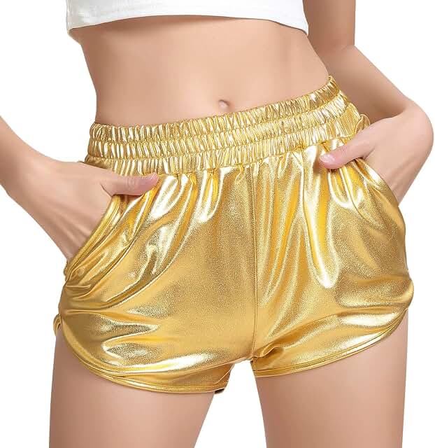 Black Gold Glitter Swing Shorts main image 1