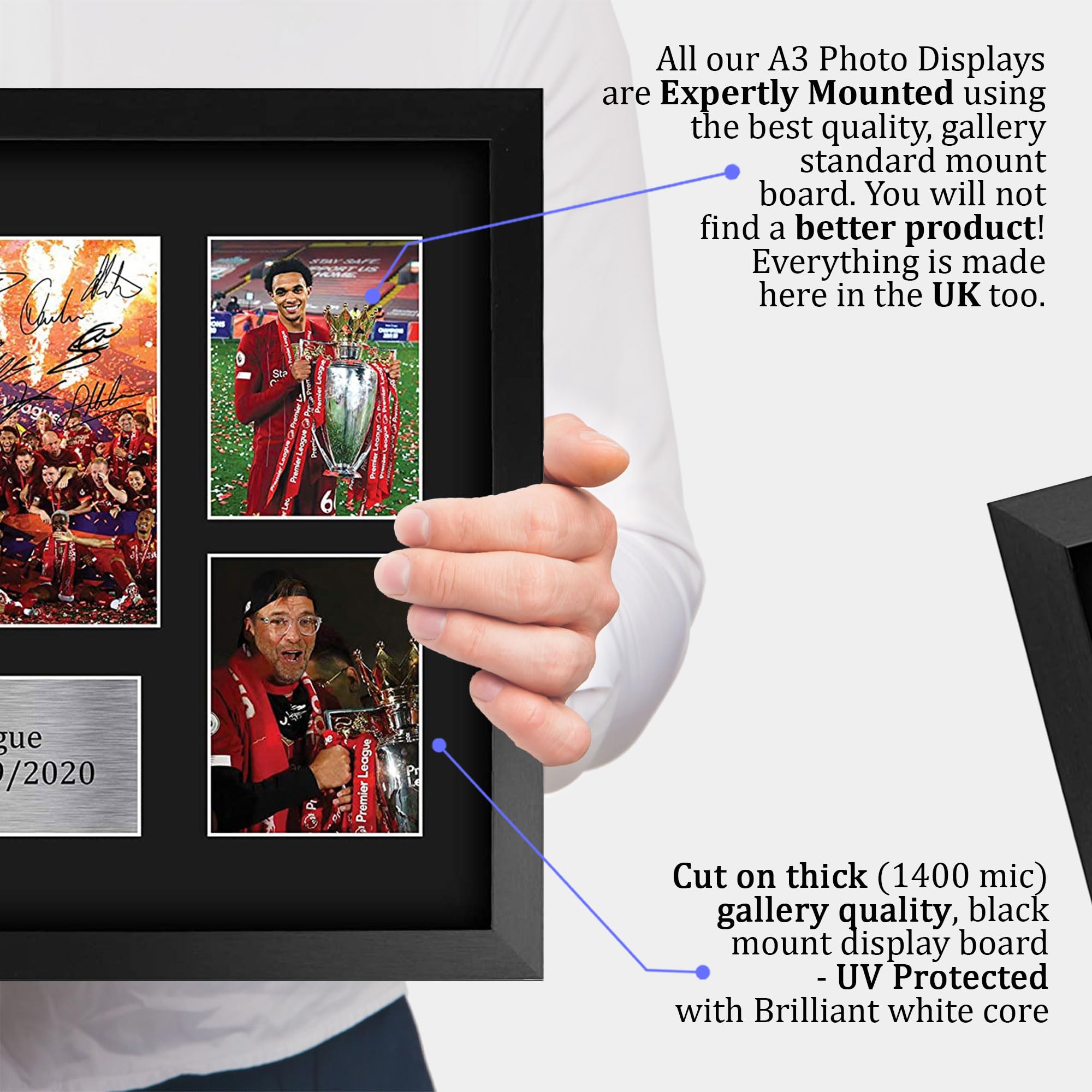 HWC Trading FR A3 Premier League Champions 2019/2020 Liverpool Affiche autographe signée de souvenirs imprimés pour les fans de football et les supporters - A3 Encadré