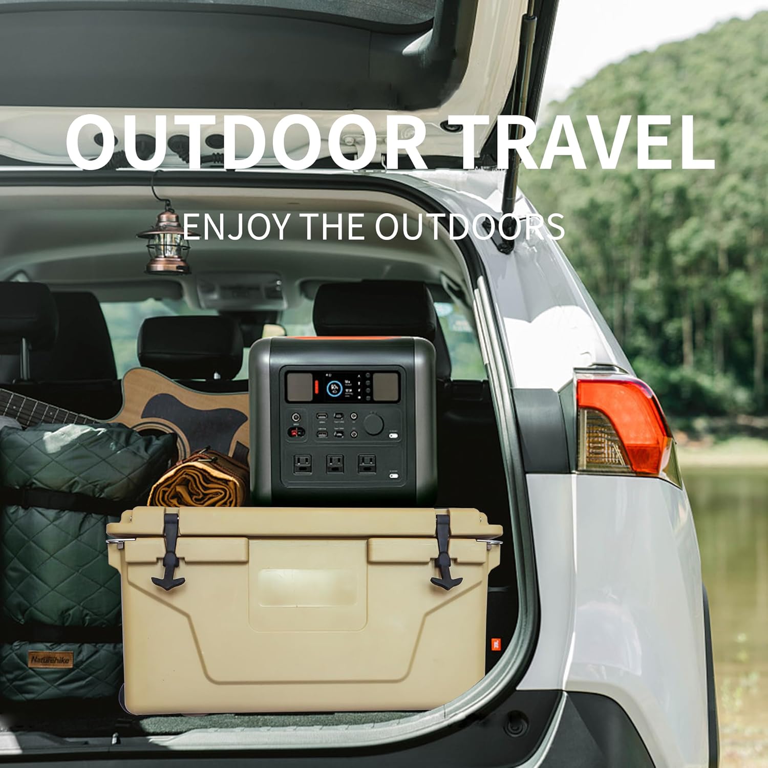 65 QT Rotomolded Cooler with Wheels & Drain Plug,Insulated Ice Chest for Camping, Fishing, Outdoors,Drinks, Heavy-Duty Cooler Box, 5-Day Cold Retention