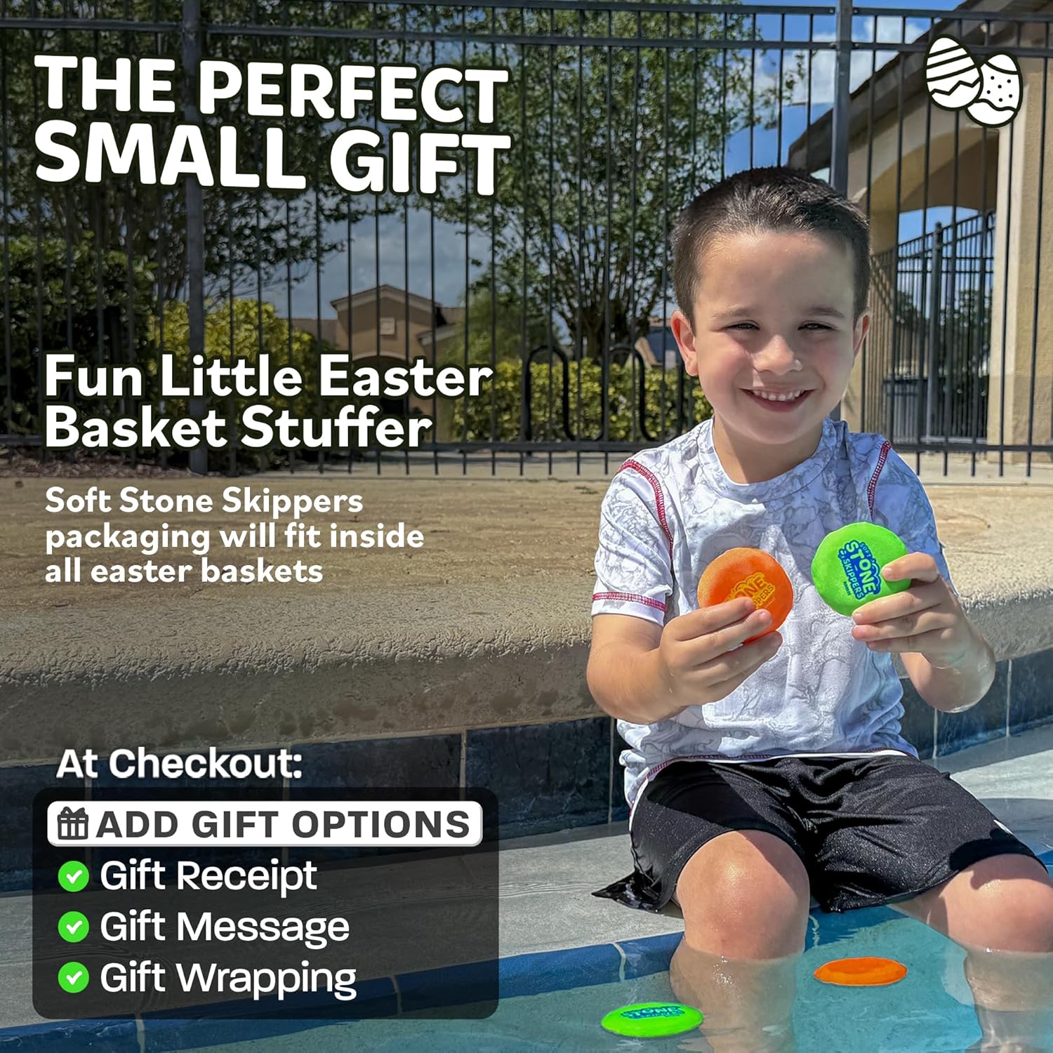 Soft Stone Skippers Game - Fun Pool Toys for Kids All Ages - 4 Pack Water Skipping Discs Set - Beach Games Summer Beach Gifts for Boys & Girls Ages 3 4 5 6 7 8 9 10 11 + Year Old - Water Toys