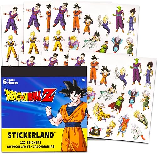 Miniatura 2 de Dragon Ball Z - Paquete de calcomanías para niños, paquete de recuerdos de fiesta de Dragon Ball con 12 hojas de calcomanías de Dragon Ball y más |