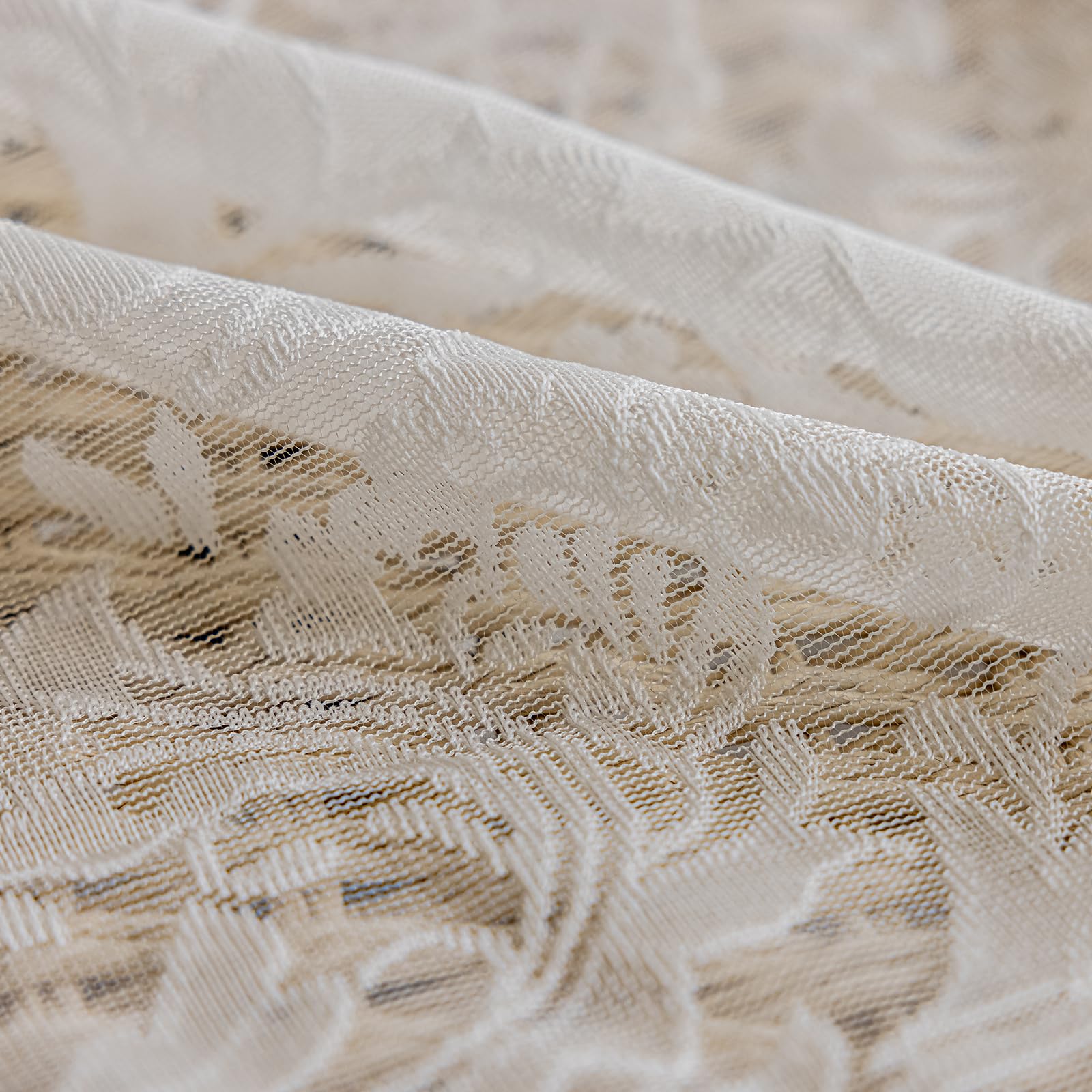 Amazon｜windowlady レースカーテン 花柄幅200cm×丈233cm x 2枚