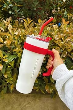 304 L Steel 1.2 L White Straw Camping Picnic Thermos cin909by