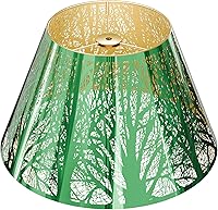 Vista 12 de Pantalla de lámpara mediana, ALUCSET Barrel pantalla de metal con proceso de grabado para lámparas de mesa y de pie, 7x13x7.8 pulgadas, Spider