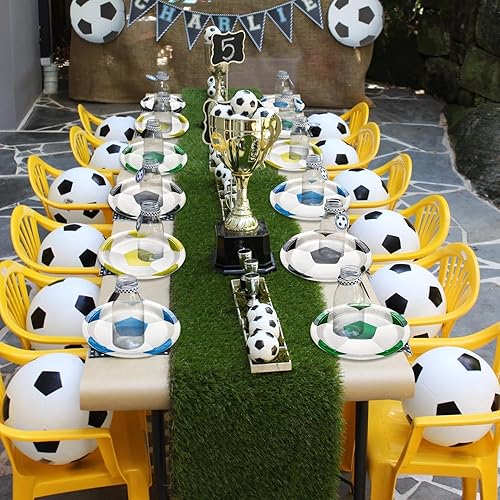 Miniatura 4 de 40 platos decorativos para fiesta de fútbol, incluyendo platos de postre desechables de 9 pulgadas para niños, fanáticos de deportes, eventos, día