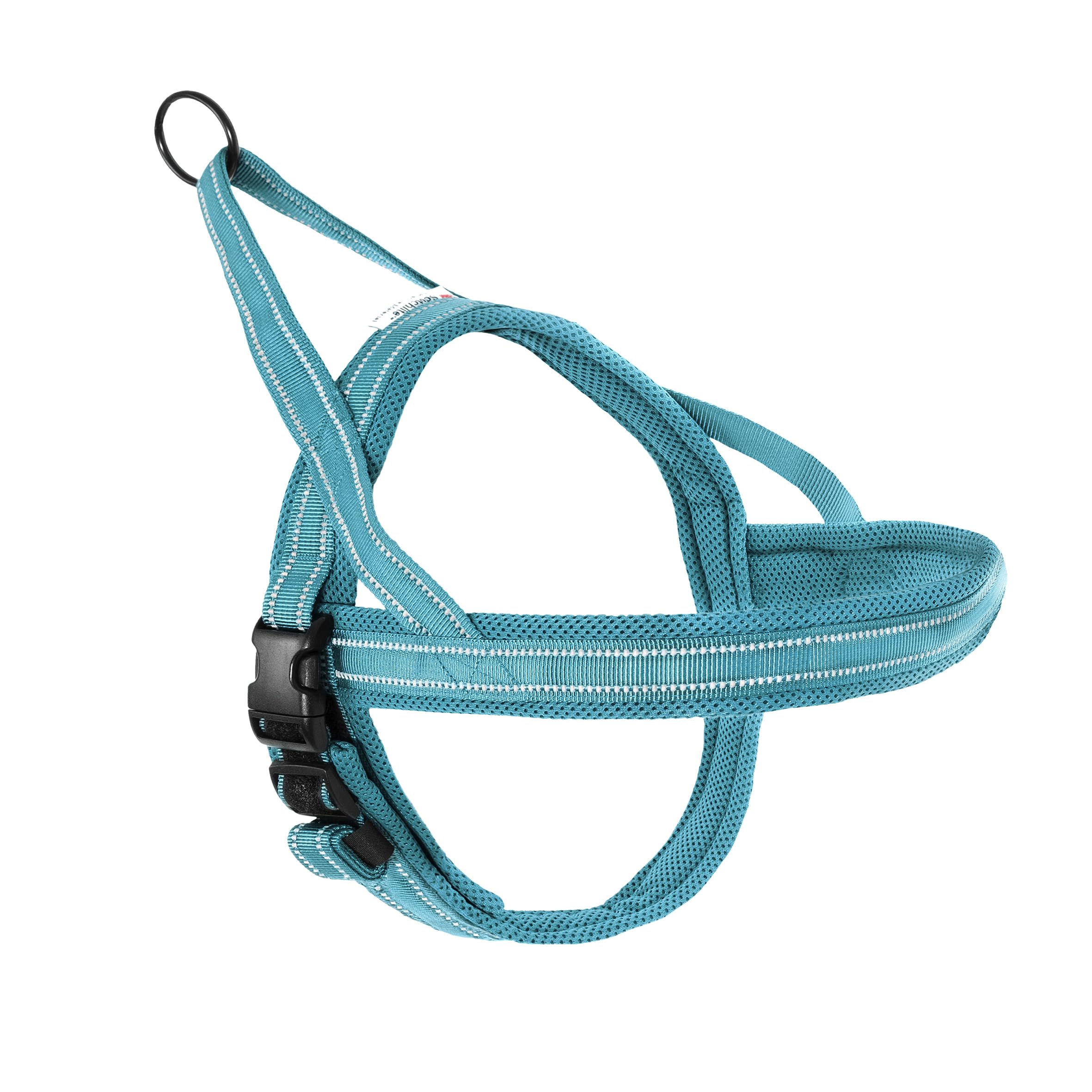 Record Dolomiti Dog Harness - Blue - Size XL - Circumference 80-92 cm - Material: Nylon Braided with Reflective Bands 3M ScotchLite