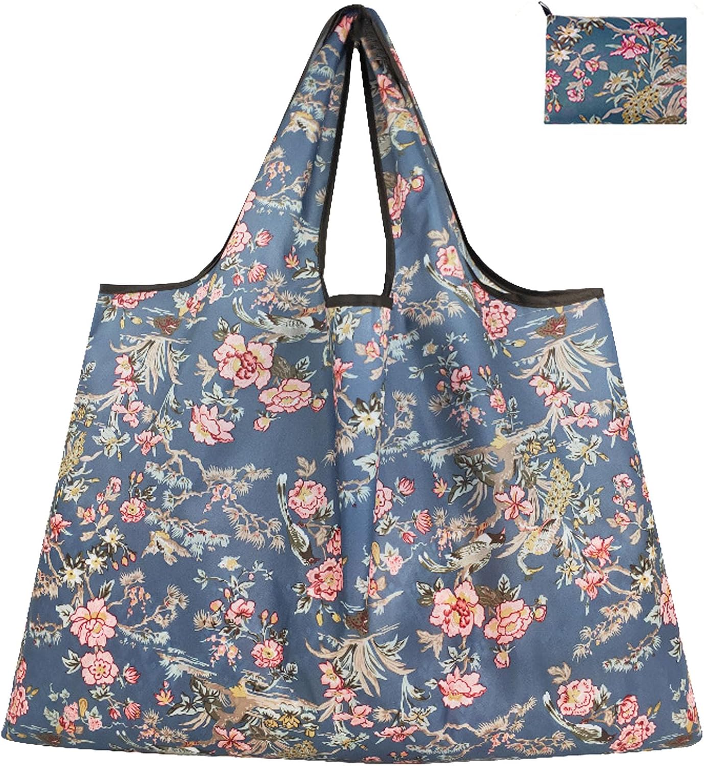 XXL Foldable Shopping Bag, Lightweight & Reusable Fabric Bag, Large Volume Shopping Bag, Durable up to 20 kg for Travel & Shopping - 58 x 40 cm