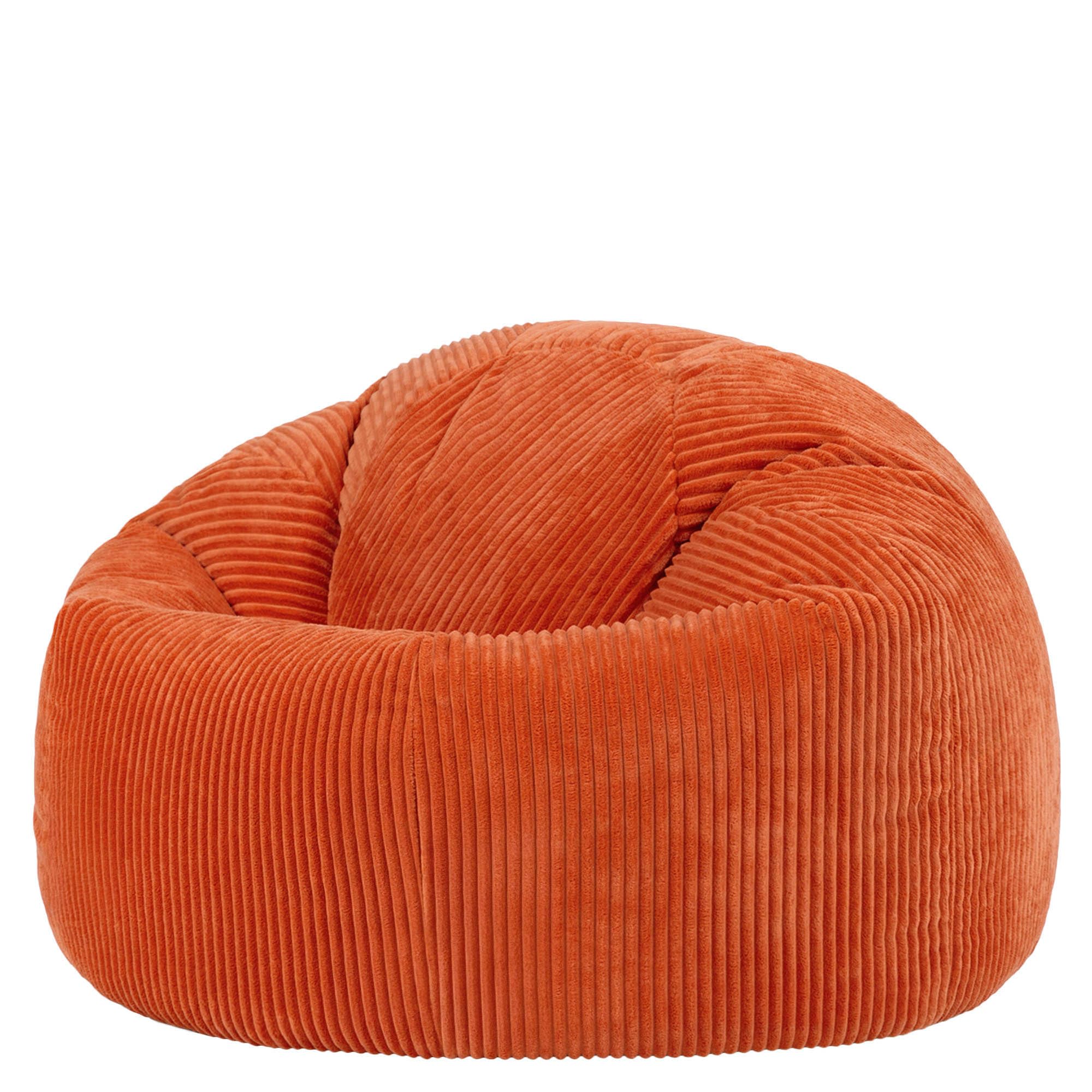 Icon Kingston Sitzsack Cord, Orange, Sitzsack Erwachsene mit Füllung, Bean Bag, Cord Sessel, Lounge Sessel, Lounge Stuhl, Schlafzimmer, Wohnzimmer, Wohnzimmer Möbel