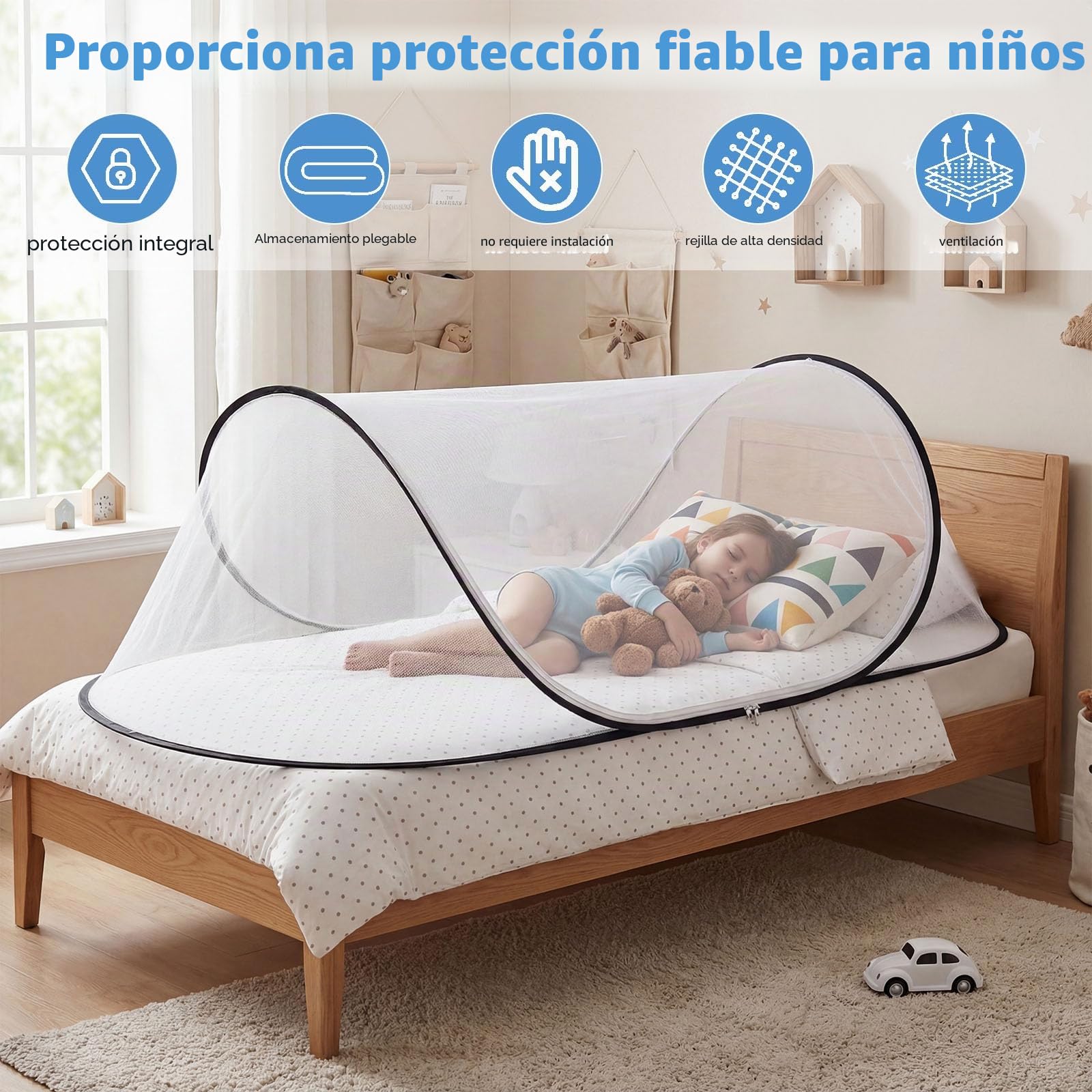 Mosquitera, 200 x 80 x 56 cm Mosquitera Plegable Emergente para Camas para Tiendas de Campaña de Viaje para Dormitorios, Camping al Aire Libre, Camas, Viajes