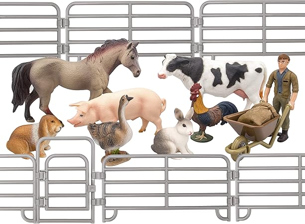 Amazon Toymany 動物フィギュア 農場動物フィギュアセット 14pcs入 リアルな動物模型 動物おもちゃモデル Absプラスチック製 養殖場 フェンス 知育玩具 子供誕生日プレゼント 情景コレクション ６歳以上の子供向け フィギュア ドール 通販