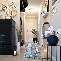 Vista 2 de Rugcomf Alfombra de pasillo de 2' 6'' x 8', lavable, estilo boho, suave, alfombra de área con patrón abstracto, antideslizante, de imitación