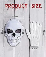 Vista 33 de Sumind Máscara LED de Halloween, esqueleto LED aterrador, hacker de purga que brilla en la oscuridad, para fiesta de disfraces de Halloween (azul)