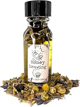 Money Drawing Conjure Intention Oil .5 Oz Bottle Pagan Wicca Herbs & Essential Oil Infused Spiritual Manifest Financial Success Dinero Fast Cash Attract Luck Abundance Riches Magnet New Job