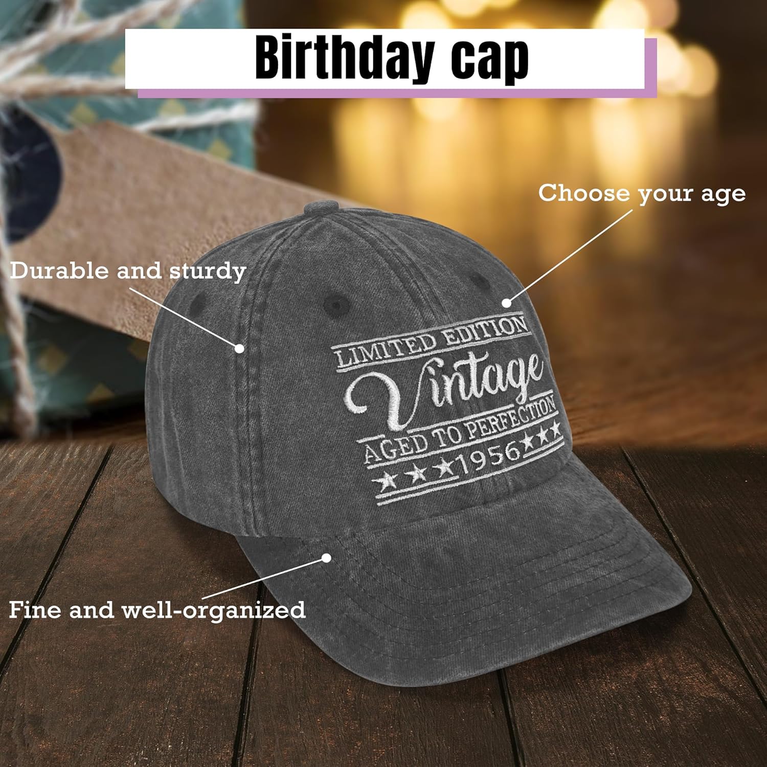 Birthday Gifts for Him Her, Ideal Gifts for Men Women, Vintage Hat - Image 3