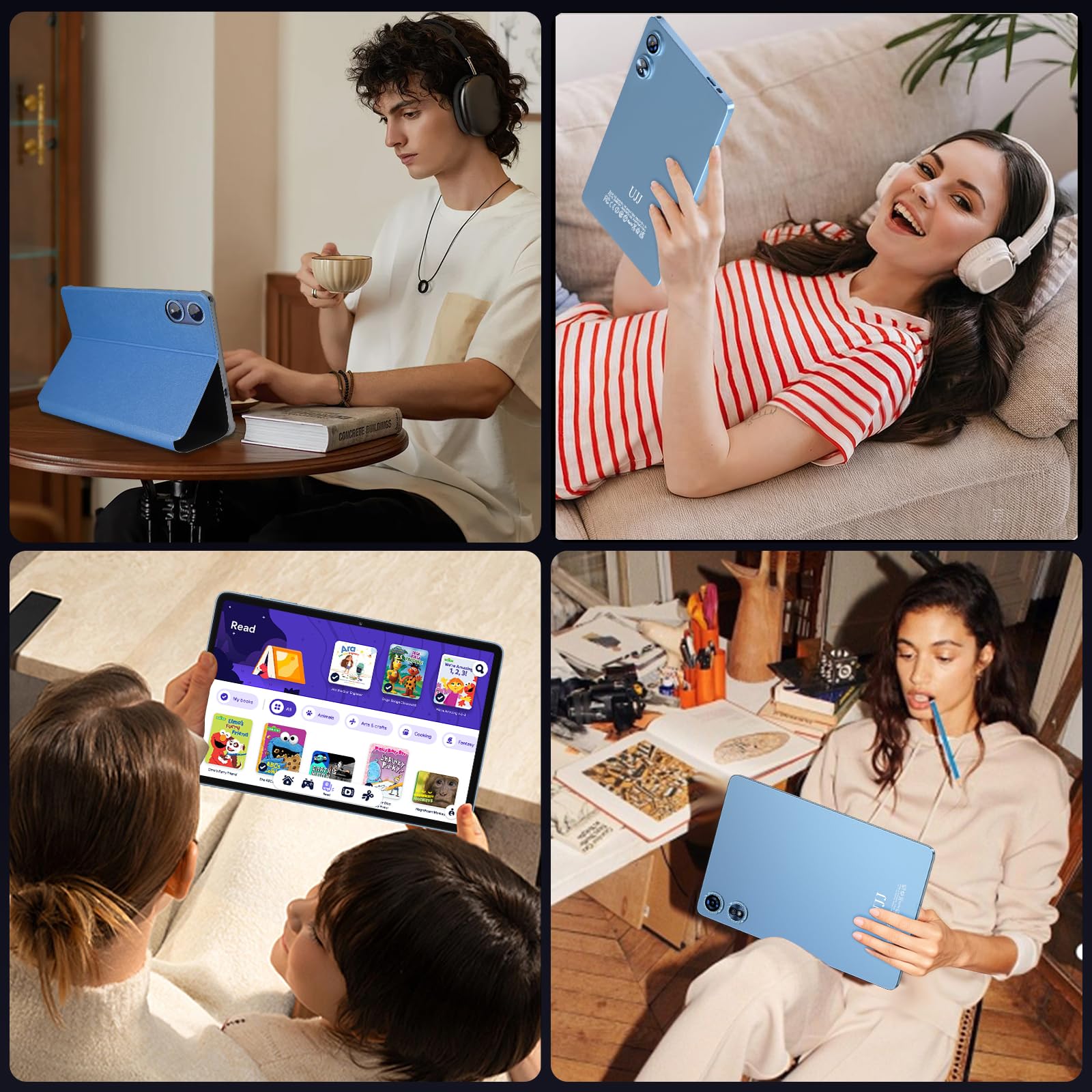 Tablet 10 Pulgadas 30GB+128GB, 8000mAh, Android 15, IPS Pantalla FHD 1080, Procesador Octa-Core, Certificación GMS/ Widevine L1/ Control parental, Tableta PC con Cuerpo de Metal, Teclado y Mouse- Azul — view 8