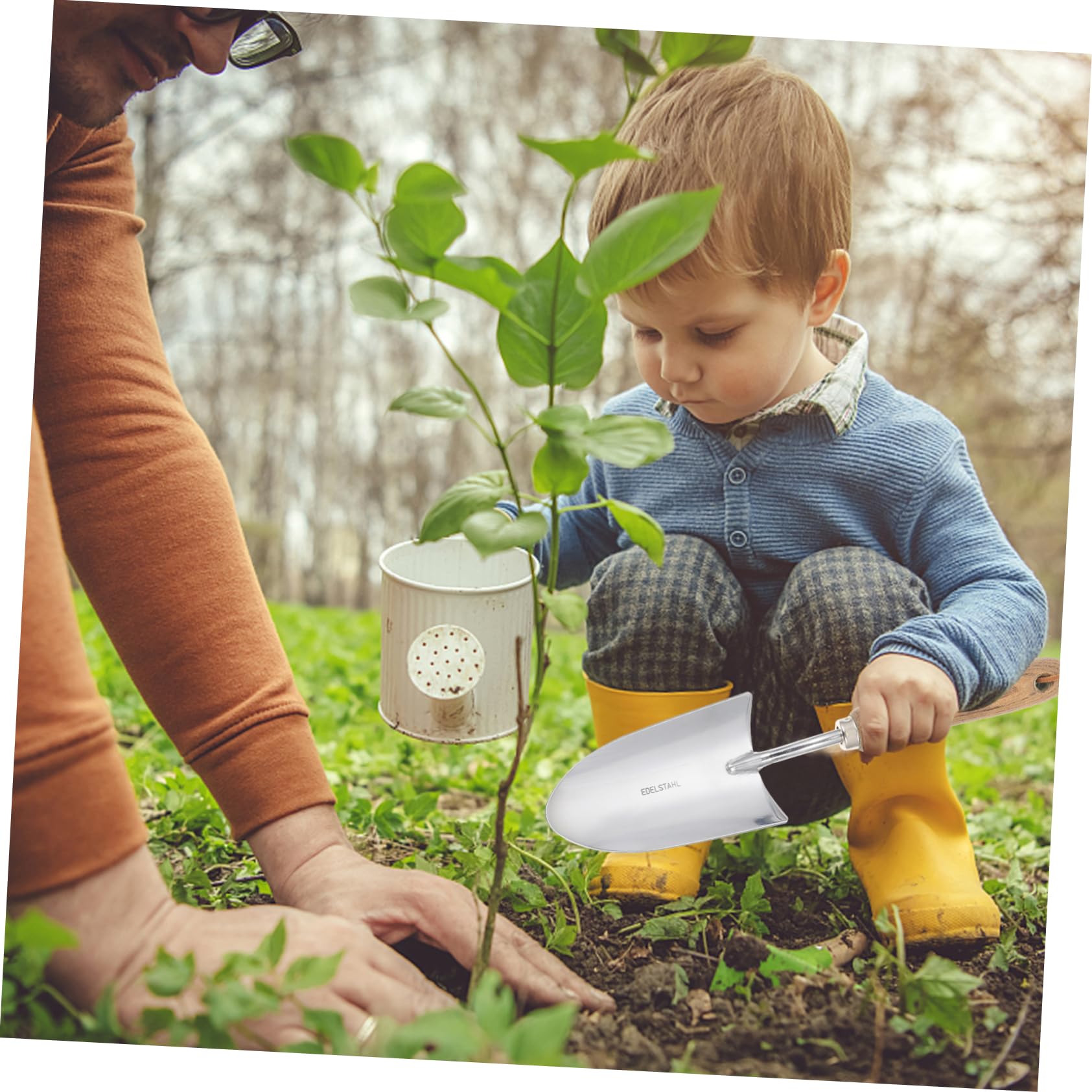 Abaodam 2 Stück Kleine Gartenkelle mit Holzgriff Gartenwerkzeug für Pflanzen Umtopfen und für Garten Innenhof und Park