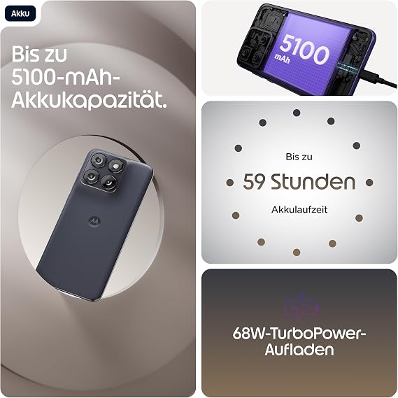 Motorola Edge 70 Fusion Smartphone (Robust 6.78 Inch Super HD+ Display Thanks to Corning Gorilla Glass 7i 50 MP Camera 8/256 GB 5100 mAh 68 W TurboPower Charging) Pantone Silhouette