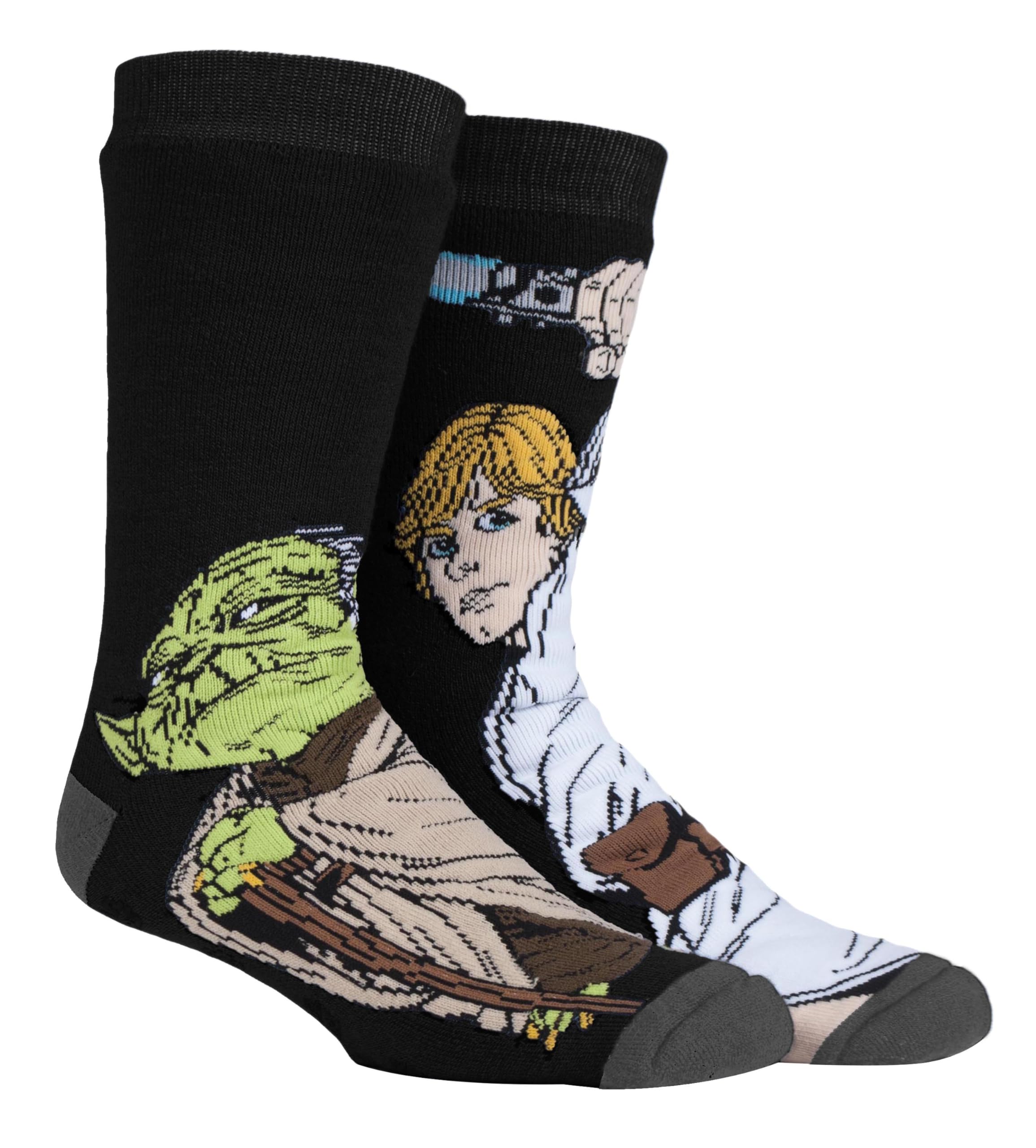 Heat Holders Men's Luke & Yoda Star Wars Socks Lite | Novelty Thermal Socks For Winter (6-11, )