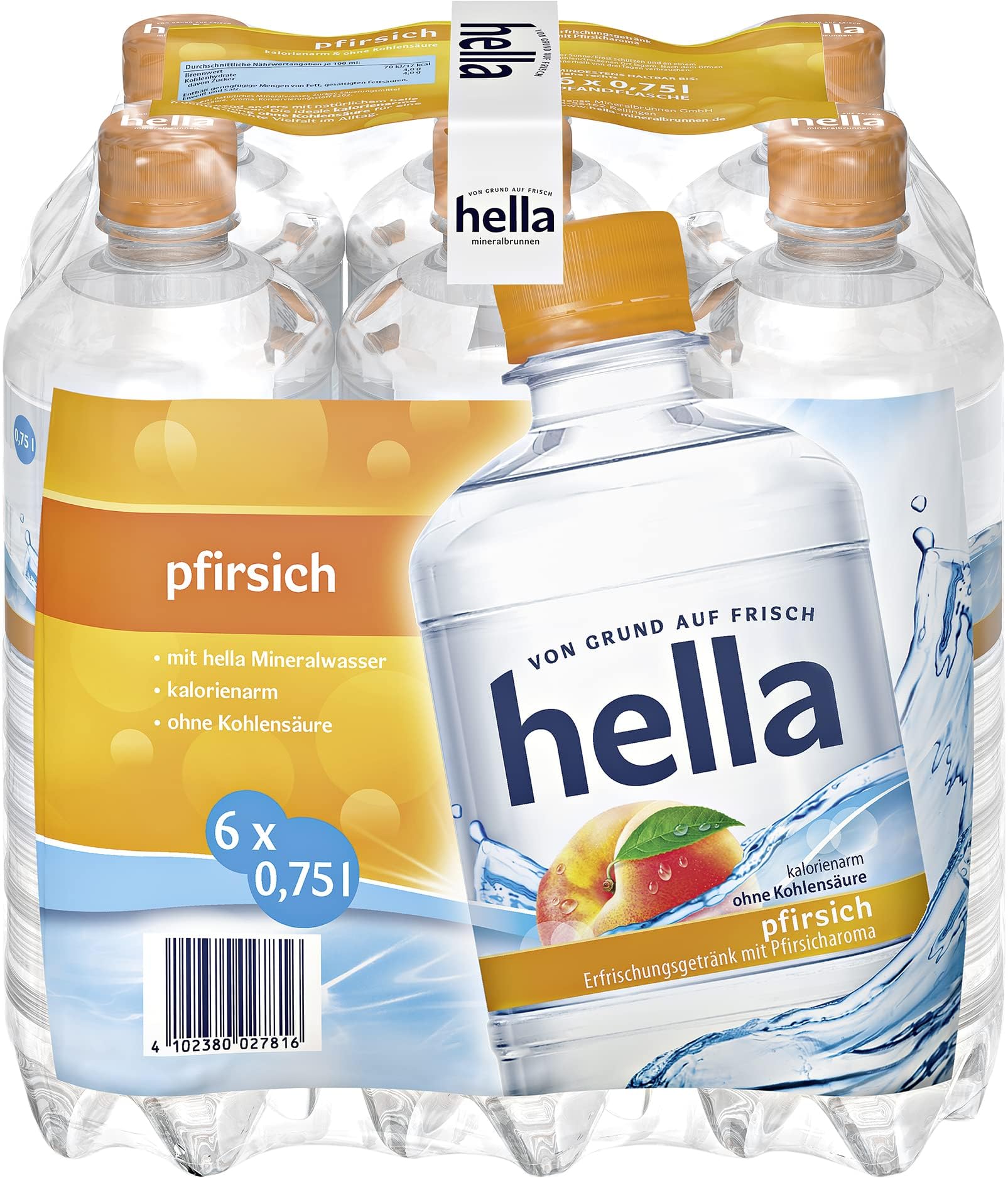 Hella Mineralbrunnen Near Water Pfirsich EINWEG (6 x 0,75 l 