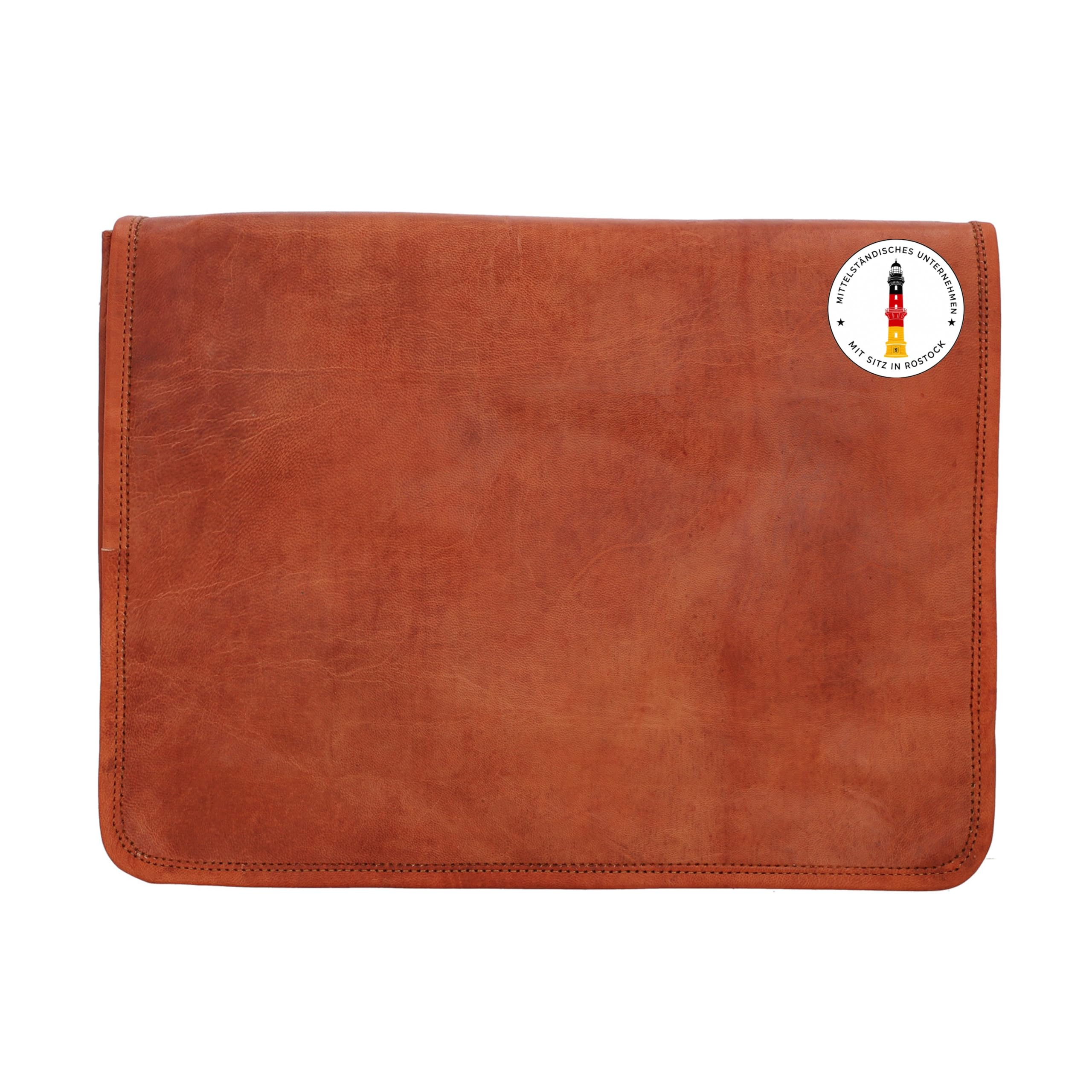 Gusti Umhängetasche Leder - Taylor 15'' Damen und Herren Umhängetasche Collegetasche Businesstasche Messengerbag Vintage Braun Leder