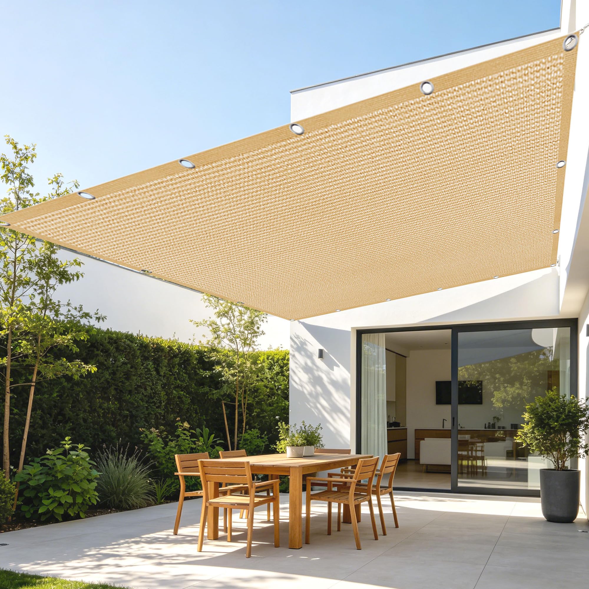 Filet d'ombrage 1x1,5m jaune sable anti-UV pour la protection thermique extérieure de la serre