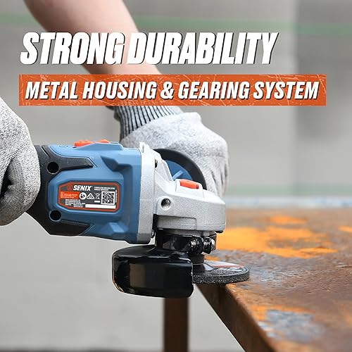Miniatura 3 de SENIX PAX2115-M2-0 X2 20 Volt Max* Herramienta de amoladora angular sin escobillas de 4-12 pulgadas, 8500 RPM máximo, mango auxiliar de 3