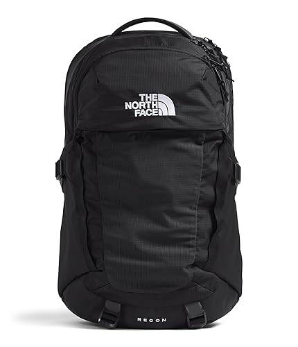 The North Face Recon Everyday Laptop Backpack - Daypack, Water Repellent, 16" Laptop Sleeve, 2 Water Bottle Pockets, TNF Black/TNF Black-NPF, One Size
