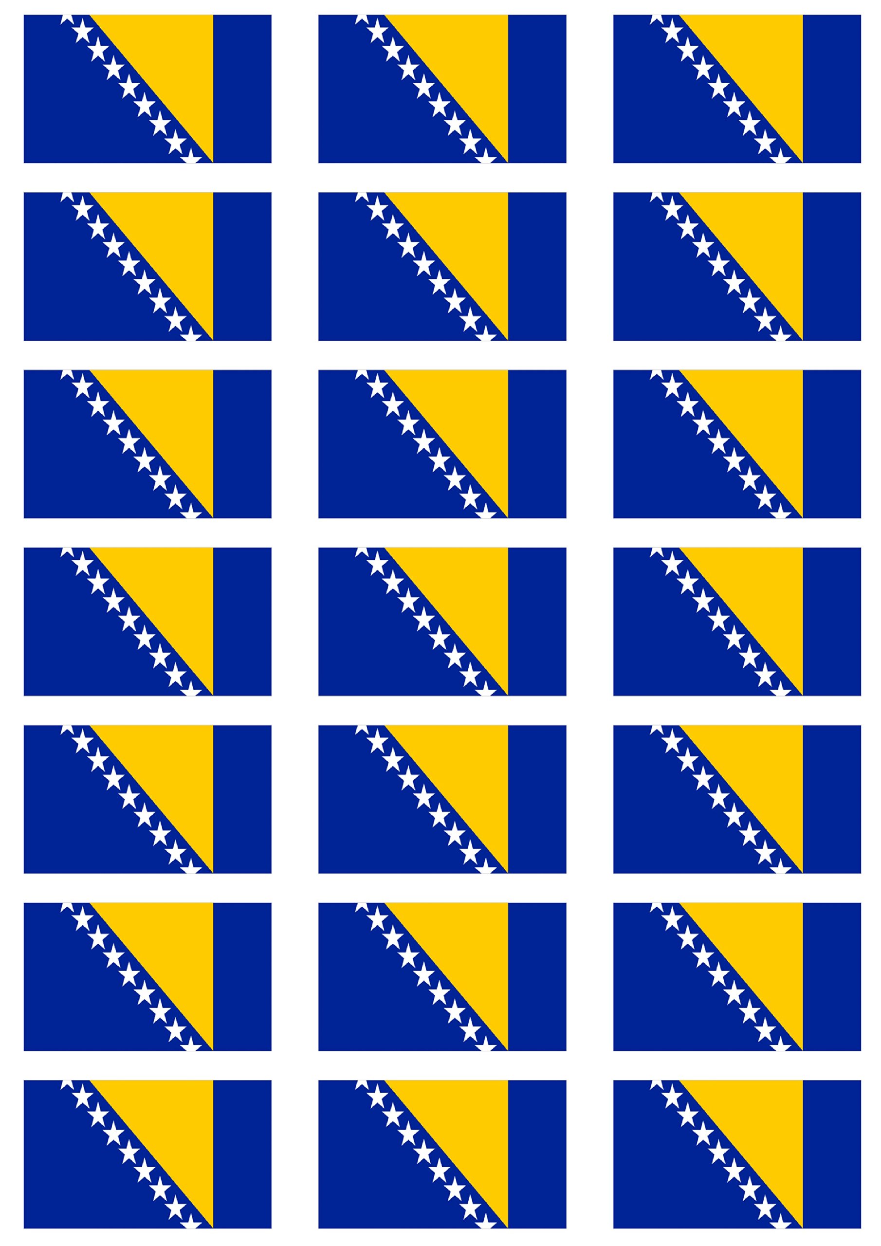 Bosnia and Herzegovina Flag self adhesive matt paper labels / stickers