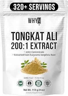 WHYZ Tongkat Ali Powder 113g, Pure Longjack 200:1 Extract Eurycoma Longifolia Supplement Powder for Increased Physical Performance and Well-Being, Longjack Tongkat Ali for Men and Women, 323 Servings