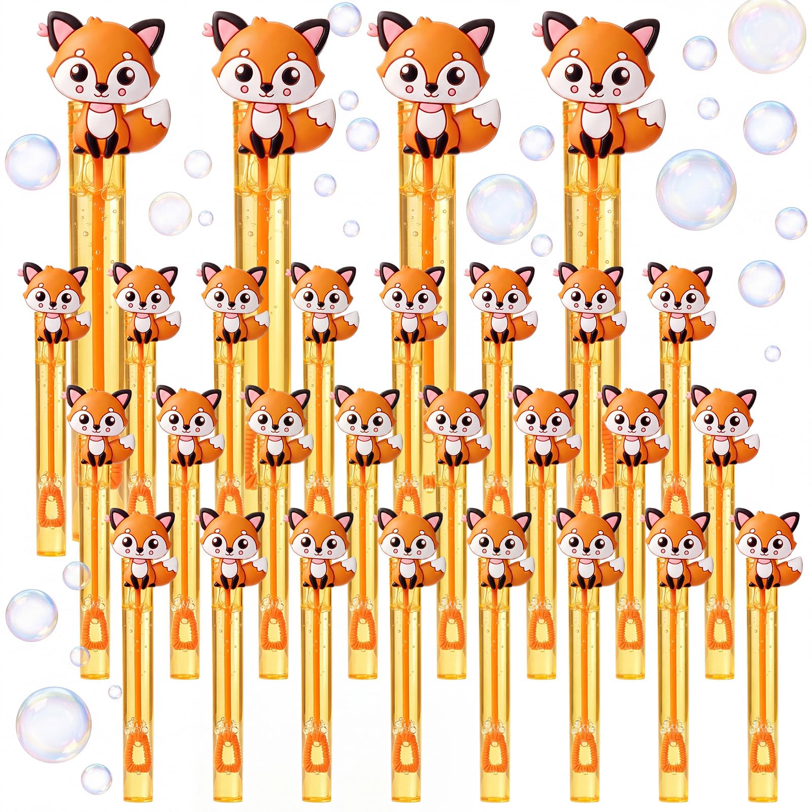 24 Pcs Fox Bubble Wands, Fox Party Favors for Kids