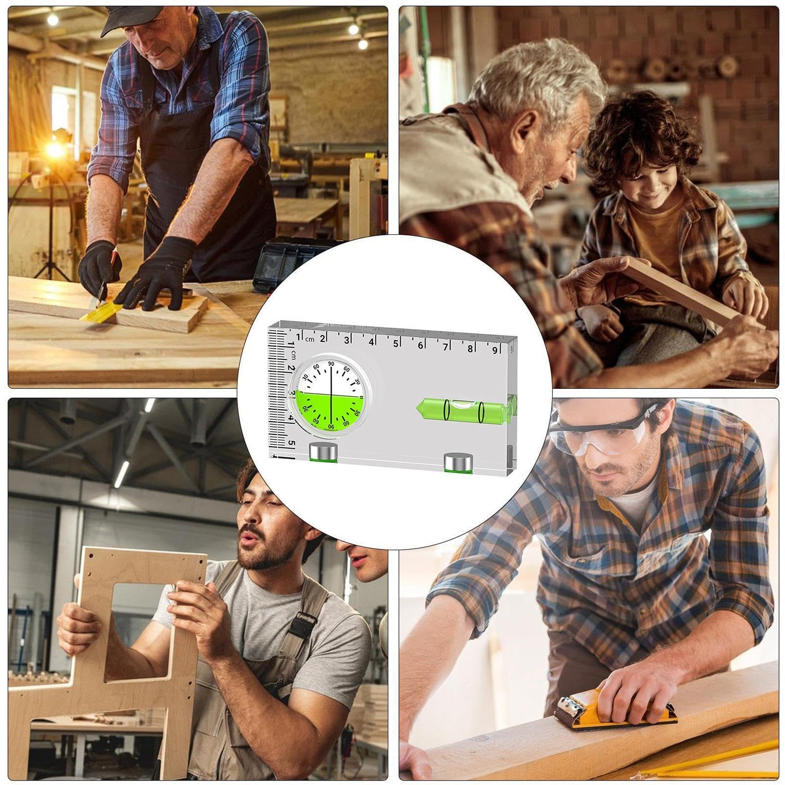 Nivel Magnético | Regla de medición compacta | Mini escalera de construcción,Para Muebles Ebanistería Ocio Creativo Taller Carpintería Cola De Construcción Ingeniería