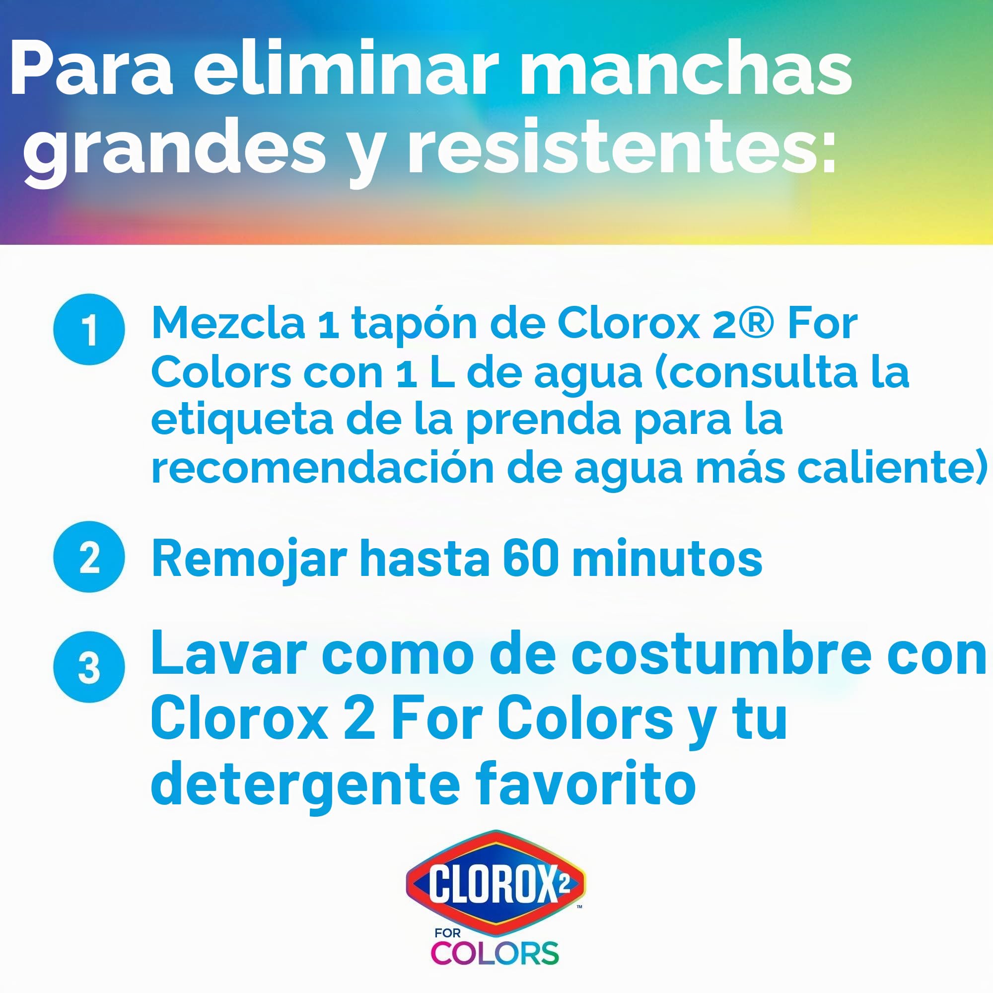 Clorox 2 quitamanchas e iluminador de color, 22 onzas (el embalaje puede variar), 22 onzas líquidas (paquete de 1)